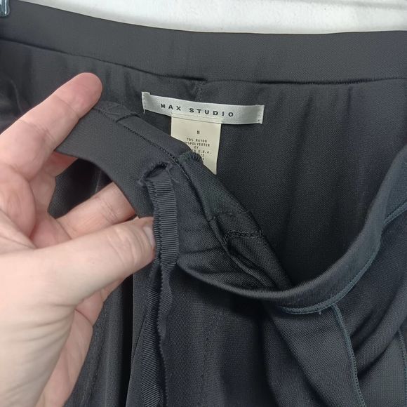 NWT Max Studio Women's Stretchy Work Dress Pants Size M $98 MSRP Wide Leg Black - Picture 12 of 13